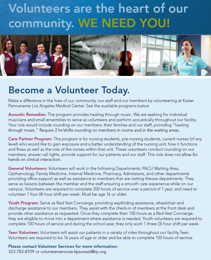 Hospital Volunteering Opportunity