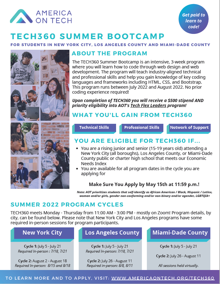 Tech 360 Summer Bootcamp